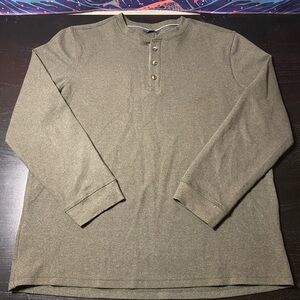 Men's Classic Olive Long Sleeve Henley